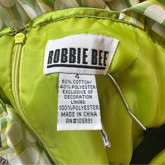 Vintage ROBBIE BEE Retro 1950s Pinup Rockabilly Green Polka Dot Sleeveless Dress - Picture 5 of 5